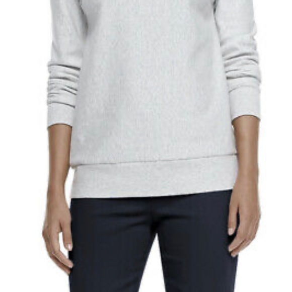 Theory sweatshirt mock turtleneck relaxed drop sleeve sz Large Gray - Picture 2 of 6